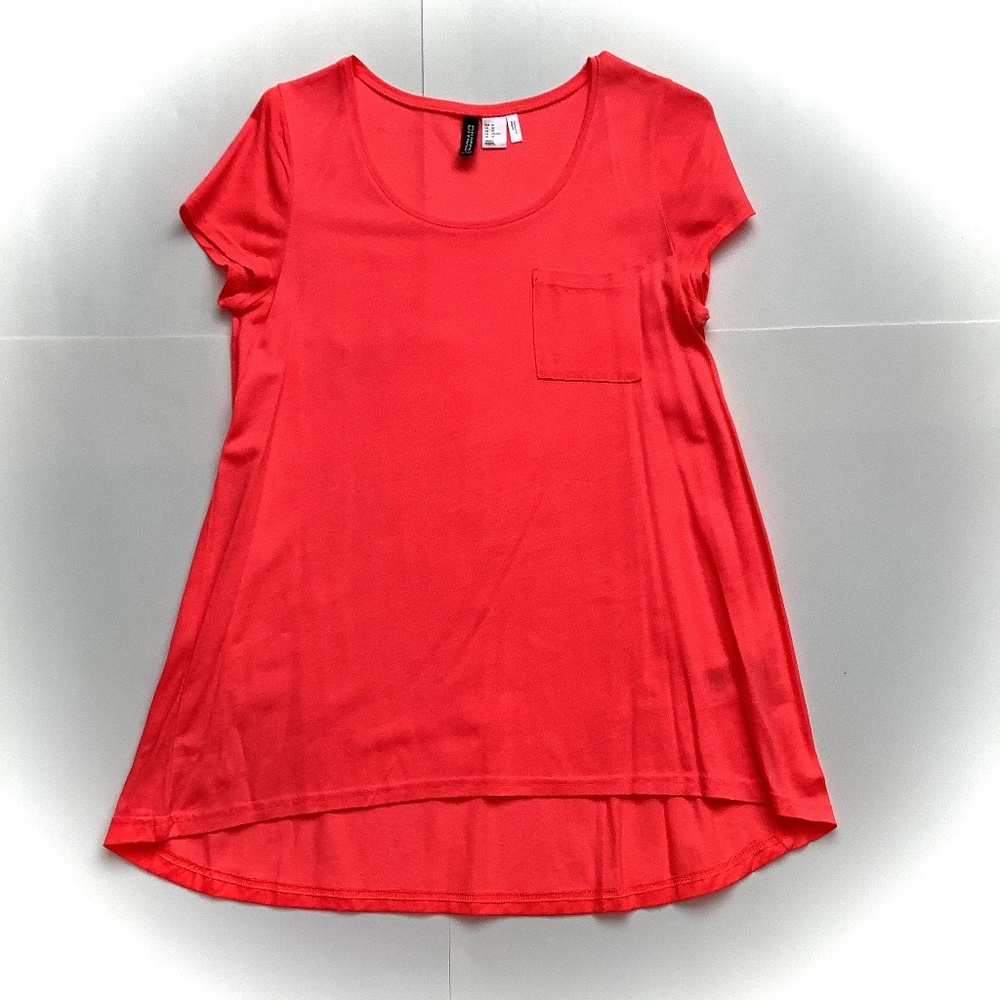 Bright Coral Scoop Neck T-shirt